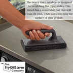 Griddle-Whiz 3 Piece Griddle Cleaning Kit | Liquid Grill Cleaner w/Griddle Scraper & Scrubber Pad for Flat Top Grills | For Blackstone Accessories by FryOilSaver (32oz Bottles)