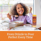 No‑Drip Honey Dispenser Bottle FIFO – 18 oz BPA-Free Squeeze Jar with Silicone Valve for Mess-Free Pouring – Refillable Honey Container for Syrup, Agave, Salad Dressing, Breakfast Use