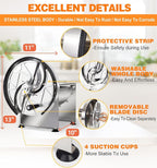 Commercial Vegetable Slicer - Manual Adjustable Thickness 0.2-13mm, Stainless Steel Lemon Slicer with 2* Extra Blades for Slicing Vegetable Tomato Onion Potato Cabbage Lime
