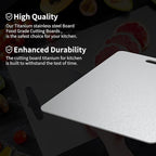 Titanium Cutting Board, Titanium Cutting Boards for Kitchen Double-Sided Stainless Steel Cutting Board Durable Non Toxic Food-Grade Chopping Board for Meat Vegetable Fruit (14"L x 10"W)
