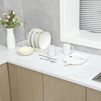 Silicone Dish Drying Mat for Multiple Usage,Easy clean,Eco-friendly,Heat-resistant Silicone Mat for Kitchen Counter or Sink,Refrigerator or Drawer Liner Translucent 5XL 36inches x 18inches