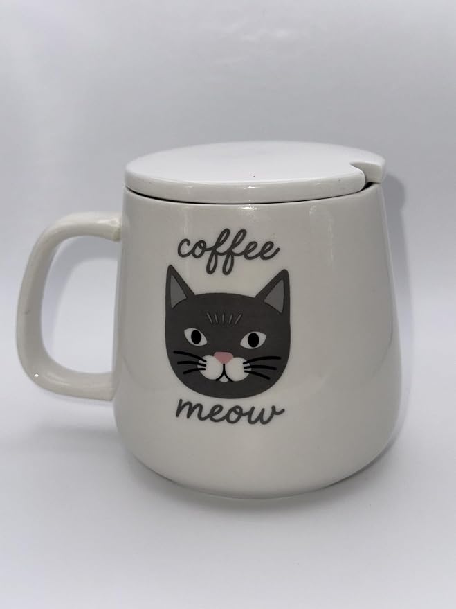 USB-Powered Mug Warmer with Coffee Meow Ceramic Mug Set