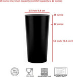 26-ounce Plastic Drinking Glasses Stackable Tumblers Water Cups Mixed Drinkware set of 12 Black, Reusable Shatter-resistant Dishwasher Safe