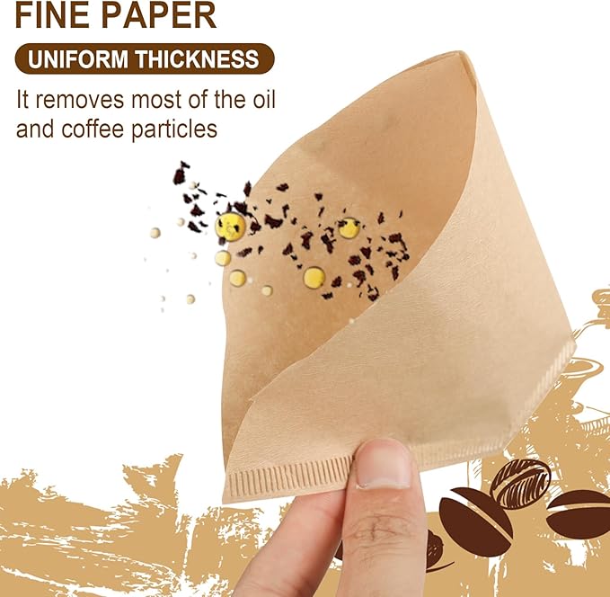 XINRUI 200 PCS #4 Cone Coffee Filter for Ninja Dual Brew Coffee Maker, Disposable 8-12 Cups Coffee Paper Filters Natural Brown Unbleached Coffee Filters for Pour Over and Drip Coffee Maker