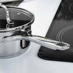 BergHOFF Helix 5Pc Cookware Set With Glass Lids Recycled 18/10 Stainless Steel Induction Pots and Pans Scratch-resistant Oven Safe