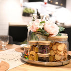 Glass Food Storage Jars Square 4oz, 12 Pack Glass Jars With Bamboo Lids, Kitchen Storage Containers For Spice, Candy, Cookie, Storage For Pantry Organizers