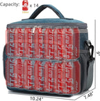 FlowFly Insulated Reusable Lunch Bag Adult Large Lunch Box for Women and Men with Adjustable Shoulder Strap,Front Zipper Pocket and Dual Large Mesh Side Pockets,Royal