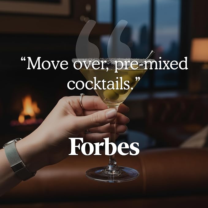 SAYSO Dirty Martini Cocktail Sticks | Craft Cocktail or Mocktail in 1 Min, Just Add Water + Spirits (0g Sugar, 0 Calories, Vegan, Gluten-Free, Kosher, Non-GMO), 8 Single-Serve Mixers