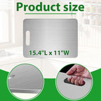 Katuchef Cutting Board, Katuchef Titanium Cutting Board, Cutting Boards, Stainless Double Sided Steel Cutting Boards for Cutting Meat Vegetable Fruit (15.4"L x 11"W)