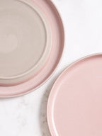 famiware Milkyway Dinner Plates, 10.24 inch Plates for 6, Stoneware Dessert Plates Dish Set for Kitchen, Reactive Glaze Plate Set, Microwave and Dishwasher Safe, Light Pink