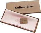 Solino Home Linen Pink Table Runner 90 Inches Long - 100% Pure Linen 14 x 90 Inch Table Runner for Summer, Halloween - Fete