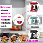 【PLUS】Meat Tenderizer for All KitchenAid Household Stand Mixers- Mixers Accesssories Attachment with Stainless Steel Gears, White【Improved Extended New Version】