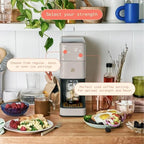 Beautiful Perfect Grind Programmable Single Serve Coffee Maker with Touch-activated Display, Programmable and Integrated Burr Grinder, 64oz Water Reservoir (PORCINI TAUPE)