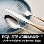 20-Pieces Black gold Silverware Sets for 4,Black gold Handle Stainless Steel Cutlery Set, Include Forks Spoons and Knives Set, Dishwasher Safe Utensil Sets for Home Restaurant