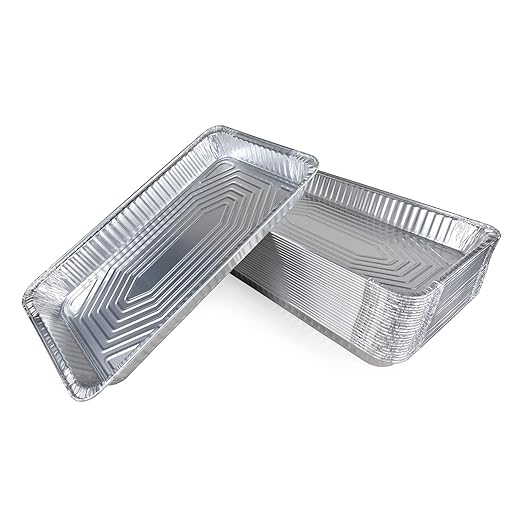 IDL Packaging Full Size Aluminum Steam Table Pans - Medium, 21" x 13" x 2.25" (pack of 25) - Disposable Foil Pan for Grilling, Roasting, BBQ, Cooking, Baking, Freezing