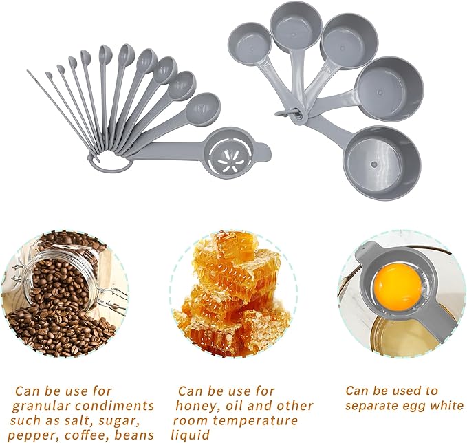 Tongjude 72 Pieces Silicone Bakeware Set, Nonstick Baking Pans Set, Easy Release Oven Silicone Pan for Kitchen with Cake Pans, Loaf Pans, Baking Cups, Measuring Cups and Spoons Set, Grey