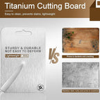 Titanium Cutting Board - 100% Pure Titanium Cutting Boards for Kitchen, Double Sided Medical-grade Cutting Mat for Easy to Clean, Ideal for Home & Outdoor Cooking (8" x 12" x 0.08")