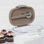 ProKeeper+ 9-Piece Airtight Food Storage Container Set – Clear Plastic Flour and Sugar Canister Set with Magnetic Accessories for Kitchen Organization (Taupe, 9-Piece)