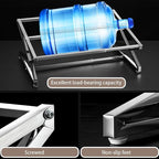 Two Tier Adjustable Stainless Steel Spice Organizer Set of 10 Pots with Spoons Commercial Kitchen Spice Rack Sauce Rack Buffet Counter Milk Tea Shop Multifunctional Shelf (Double Slant)