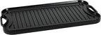 Amazon Basics Pre-Seasoned Cast Iron Reversible Rectangular Grill/Griddle, Black, 20 x 10.63 x 0.98 inch