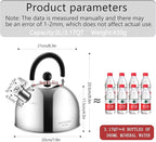 304 Stainless Steel Whistling Tea Kettle 3.17 Quart/3L Tea Pot, Suitable to Boiling Water & Tea on Induction Stove, Gas Stove Top