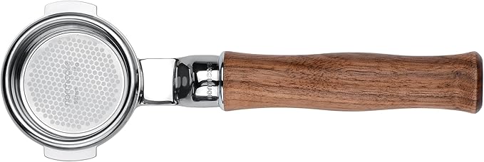 Normcore 58mm Slim Naked Portafilter with 18g Precision High Extraction Basket Fits La Marzocco Home Espresso Machines, Genuine American Walnut Handle