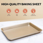 Vinino Half Sheet Pan, Baking Sheet, Cookie Sheets For Baking with Square Texture Pattern, 12"x17" Thicker Carbon Steel Non-stick Baking Pan Tray
