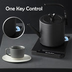 1.0L Gooseneck Electric Kettle - 304 Stainless Steel, 800W Fast Boiling with Auto Shut-Off, Precision Pour Over Kettle for Coffee & Tea, BPA-Free Matte Black Design, For Kitchen, Home, Office