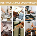 Cooking Utensils Set- 35 PCs Kitchen Utensils with Grater,Tongs, Spoon Spatula &Turner Made of Heat Resistant Food Grade Silicone and Wooden Handles Kitchen Gadgets Tools Set for Nonstick Cookware