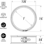 Zulay Kitchen 7-Inch Non-stick Cheesecake Pan -Leakproof Springform Pan with Removable Bottom and Easy Release - Round Cake Pan for Baking Cheesecake, Deep Dish Pizza (Black)