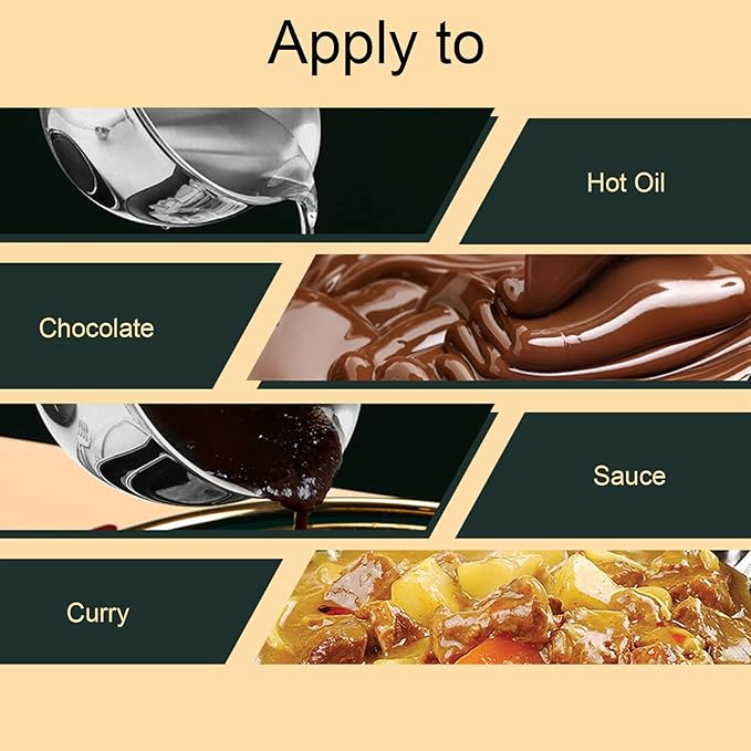 Mini Butter Warmer, 6.7oz/200ml Stainless Steel Mini Butter Warmer Coffee Milk Warmer Pot with Dual Pour Spouts Small Saucepan Chocolate Melting Pot (Silver)