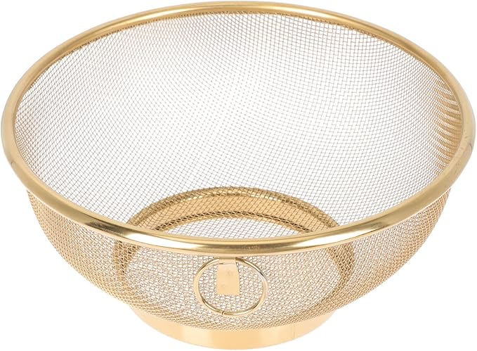 Vegetables Mesh Strainer Stainless Steel Mesh Colander Kitchen Fine Mesh Strainer Bowl Straining Screen Basket Drainer (18X18CM) Metal Food Strainer