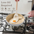 JEETEE Ceramic Cookware Set, 15 PCS Pots and Pans Set Non Stick with Removable Handles, Non Toxic Induction Kitchen Cookware Sets, Oven Safe PFAS/PFOA Free Cream