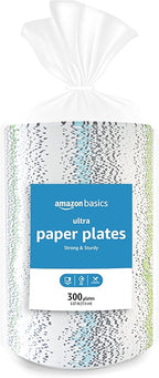 Amazon Basics Ultra Paper Plates, 6.87 Inch, Disposable, 600 Count (2 Pack of 300) (Previously Encore)