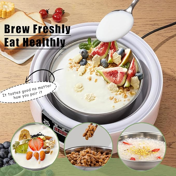 Probiotic Yogurt Maker 36 Hour with Adjustable Temperature & Time Control,Automatic Yogurt Maker Machine with LCD Display,Multi-Function Yogurt Machine for Home Use