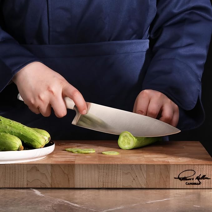 Cangshan L Series Knife Block Sets, Forged German Steel (12-Piece 4 Steak Knives, White)