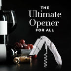 Zulay Kitchen Corkscrew Wine Opener - Premium 420 Stainless Steel & Resin Wine Bottle Opener - Double Hinged Opener with Foil Cutter & Cap Remover - Resin