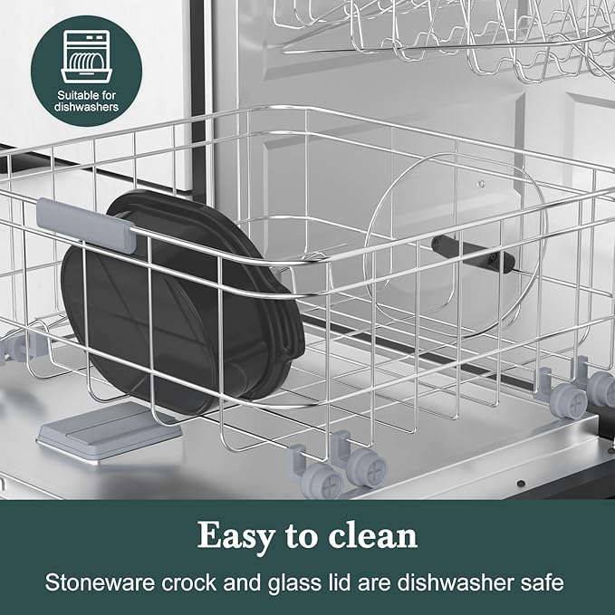 6 Quart Programmable Slow Cooker Removable Healthy Nonstick Pot - Small Kitchen Appliance for Family Dinners - Serves 6+ People - Heat Settings: Keep Warm Brown Sugar