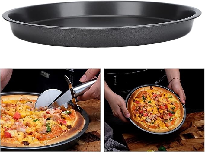 2Pcs Pizza Pan, 6in/9in/10in/12in Deep Dish Round Pizza Pan for Oven, Non Stick Thickened Carbon Steel Baking Pan for Home Kitchen, Dishwasher Safe(10in)