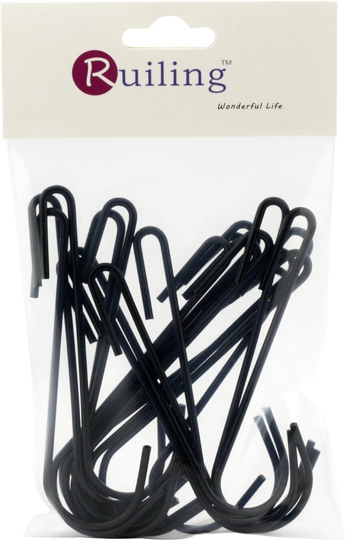 20-Pack 4.2 Inches Black Antistatic coating Steel S hook Cookware Universal Pot Rack Hooks Sturdy Hanging Hooks - Multiple uses for Kitchenware, Pots, Utensils, Plants, Towels