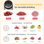 Food Processor,Electric Food Chopper with 500W Stainless Steel Motor & 4 Sharp Blade Sets, 8-Cup Stainless Steel Bowl for Meat, Vegetables, Fruits and Nuts