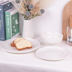 12-Piece Dinnerware Set for 4, White Porcelain Plates and Bowls, Chip Resistant Dishwasher Microwave Safe