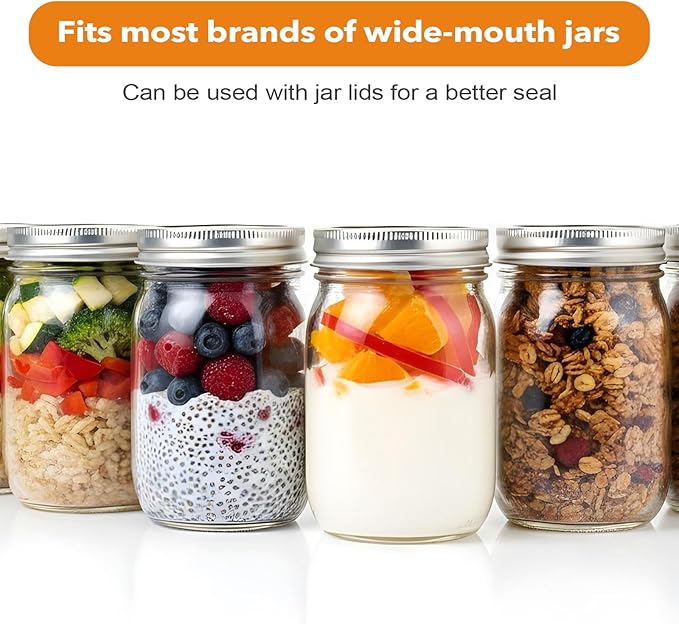 48 Pieces Canning Rings, 70MM Silver Split-Type Rustproof Tinplate Metal Canning Rings for Mason Jar, Reusable Leak Proof Replacement