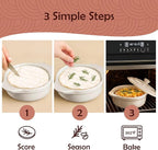 Muldale Brie Baker with Lid and Spreader - Camembert Baker Crock in White - Free from Lead Ceramic Baking Dish - 5.5” - Fits Standard Camembert Wheel