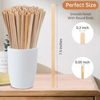 Wood Coffee Stirrers,500 Count of 7.5 Inch Disposable Biodegradable Wooden Coffee Stir Sticks,Eco-Friendly Round End Wood Stirrers,Birch Wood Beverage Stirrers for Tea,Hot Drinks