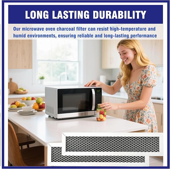 2 Pcs Microwave Charcoal Filter Mesh Replacement Compatible with GE PVM9179DF2WW, PVM9179DF3WW, PVM9179DK5WW, PVM9179DK6WW, PVM9179ER1ES, PVM9179SR1SS