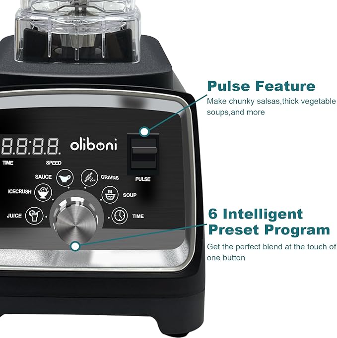 Blenders for Kitchen 68 oz, 6-leaves Stainless Steel Blade, High Power Blender for Smoothies, Intelligent Program Setting for Smoothie, Puree, Ice Crush, Shakes, Juice, Sauce