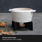 BOSKA Cheese baker - Brie Baker with Lid - Queso Warmer for Brie Cheese bites - Tea Light Candle keep Anything you make Warm - Handy Size & Microwave-safe