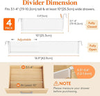 Lifewit Hanging Kitchen Drawer Dividers 3.1" High, 10-17" Adjustable Drawer Organizers for Utensils, Expandable Dresser Separators in Kitchen/Bedroom/Bathroom/Vanity/Office, White(4 Pack)