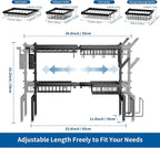 Over The Sink Dish Drying Rack,Expandable 2-Tier Stainless Steel Over The Sink Dish Rack with Utensil Holder Dish Drainers for Kitchen Counter